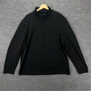 Alfani Men’s Quarter Neck Pullover Sweater Size XXL Black Thick Knit Ribbed